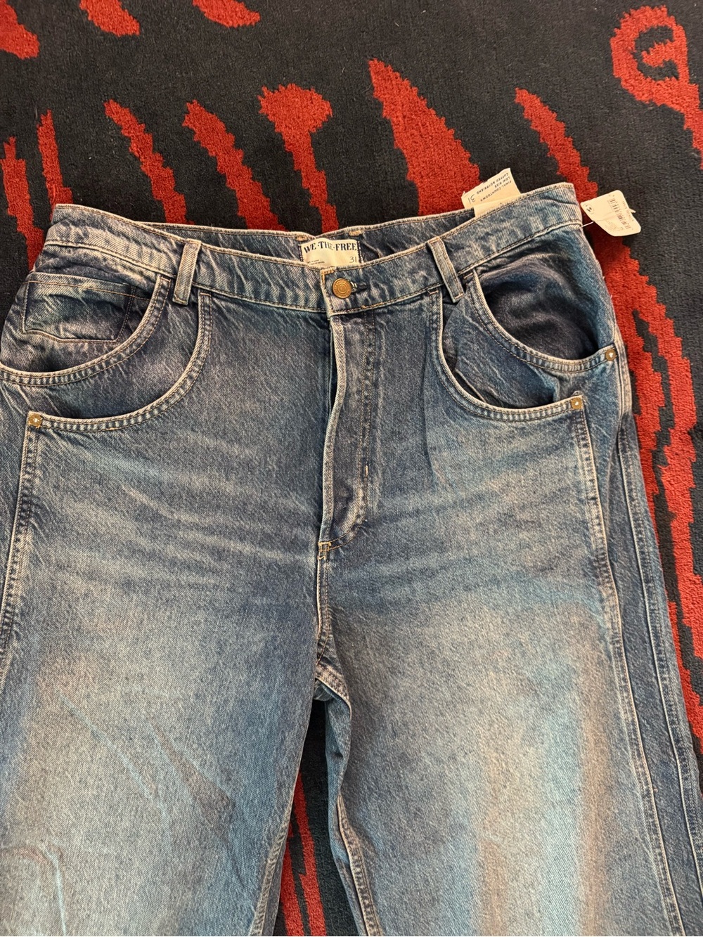 We The Free Final Countdown Cuffed Wide Leg Jeans - Blue - Picture 3 of 12